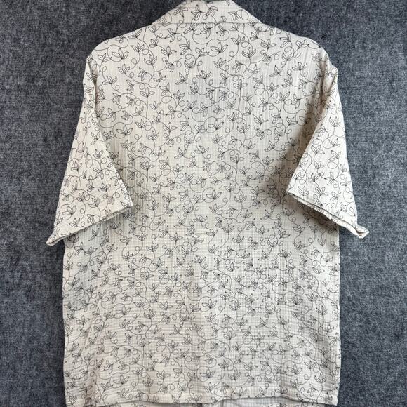 Thomas Sterling Men's Cotton Button-Up Shirt Botanical Print NWT Size Medium - Picture 2 of 8